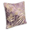 Almohada glam loba hojas de helecho sofá hogar plantas tropicales decorativas caja de tiro cuadrado 40x40