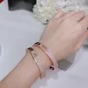 European American precision and agile bracelet, geometric rose gold inlaid with full sliding three diamond ball bracelet for women