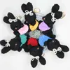 Keychains Lanyards Bowtie Curly Rabbit Keychain Söt plysch Animal Custom med Pocket Pendant Fashion Accessories Q240403