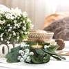 Decorative Flowers 2 Pcs Decor Candlestick Garland Rings Pillars Artificial Eucalyptus Wreath Decorations Wreaths Wedding