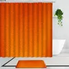 Shower Curtains 2Pcs Set Green Orange Bathroom Curtain Blue Red Flannel Non-Slip Carpet Bath Mats Color Home Supplies