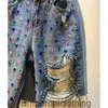 2023 Przemysł ciężki Diamond Studded Beaded High talia Dżinsowe spodenki Women Summer New Slim Fit