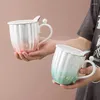 マグカップ400mlセラミックカップシェルシェアソーサーコーヒーマグ勾配色真珠形状クリエイティブカップセットミルクティー磁器