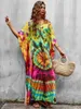 Robes de Kaftan pour femmes longs en V V-collier Caftans Pullover Summer Beach Caftan Robe Cover Up Vacation Bathing Trssold Cover-up