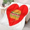 Decken Burger Liebe werfen Decke 3D bedruckte Sofa Schlafzimmer Dekorative Kinder Erwachsene Weihnachtsgeschenk