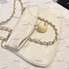 Lambskin Portable Designer Pure White With Acrylic White Ball Shoulder Bag Gold Hardware Matalasse Chain Cross Body Bag Soft Leather Luxury Makeup Bag 26.5x26.5cm