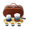 Teaware Sets Krukke Travel Small Tea Set Teacup With Glass Home Modern Minimalist Office Teapot Portable Outdoor Tray Cerami