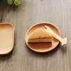 Cinebros desechables de la vajilla Japaneses Style Beach bandeja de madera bandeja bandeja de restaurantes Copa sosteniendo la cocina de la cocina del postre