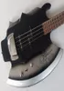 Seltenes Xort -Gen Simmons Axe Signature Gitarre Schwarze Sliver 4 Saiten Elektrische Bassgitarre Präzision Bass Hals Pickup Chrom Bridg9262480