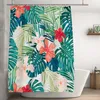 Shower Curtains Green Banana Leaf Curtain Nordic Southeast Asia Plant Leaves Print Background Home Decor Bathroom Hook