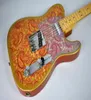 Custom Masterbuilt Dale Wilson 1969 Relic Gold Burst Pink Paisley Electric Guitar Maple Fingerboard Black Dot Inlay Vinta2153174