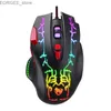 MICE G550 Game Mouse 8 -knop RGB Glow Wired Mouse Esports 6400DPI Gaming Mice Y240407