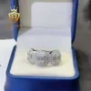 Bijoux de créateurs Nouveaux arrivages GRA Certificats 925 Sterling Silver Pass Diamond Tester VVS1 Baguette Round Moisanite Iced Out Hip Hop Ring