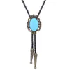 Bolo Ties Bronze Gem Bolo Tie Western Cowboy Opal Rodeo Leather Necktie 240407