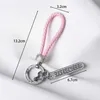 Keychains Lanyards New Woven Car Keychain Ring Goddess Creative Full Diamond Midje hängande söt metallhänge liten gåva Q240403