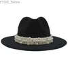 Szerokie brzegowe czapki wiadra nowa moda perła kobiet czapka elegancka fedora outdoor uk.