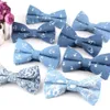 Bow Ties Mens Jeans Bow Fashion Denim Bow Womens Bow Adult Wedding Bow Cravats Blue Beauty Flower BowC240407