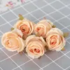 Декоративные цветы 10pc Осенняя роза голова искусственной цветочный шелк