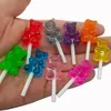 Decorative Flowers Cute Gummy Bear Lollipops Flatback Mini Food Resin Candy Charms Cabochons For Earrings Diy Keychain Parts