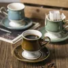 Ensembles de voies de thé 260 ml de soupe de tasse en céramique vintage ensemble de soucoupe gobelet cappuccino expresso tasse tasse l'après-midi et