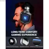 Écouteurs de téléphone portable Runmus K8 LED Gaming Casque pour PS4 Xbox One PS5 PC PS2 Annulation du bruit sur les écouteurs avec l'oreille avec Microphone Blue Y240407