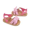 Sandalen Meckior zomer babymeisje schoenen boog plaid babys tuin geboren anti-slip rubberen bodem eerste wandelaars