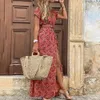 Kadınlar İçin Uzun Elbise Yaz Plajı Bohem Elbiseleri Vestido Rahat Coble Kadın Giyim Y2K Çiçek Etek Zarif Maxi 240329