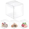 Enveloppe cadeau 50 / 100pcs 5x5x5cm boîte en plastique transparent carré PVC Boîtes