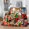 Blankets Christmas Blanket Santa Claus Bedroom Livingroom Sofa Flannel Children Gifts Home Decor Warm Bedspread