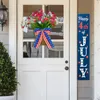 Fleurs décoratives Indépendance Jour de porte d'entrée Couronne de lavande fleur patriotique décoration intérieure 4 juillet Célébration Mariage d'olive saisonnier