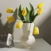 Vasen Vase Ornamente Wohnzimmer Blumenarrangement Hausdekoration Weißer Keramikhydroponik