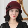 Breda randen hattar hink 100% Australien Wool Felt Hat Womens Autumn Winter Church Cloche Elegant Banket Mink Fur Fedora Q240403