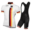 Racing Gets White Cycling Cycling Jersey Set Men Alemanha Pro Team Bike Summer Use Roupas de Bibre Hombre