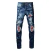 Мужские джинсы мужские джинсы Пейсли Бандана Печатные джинсы Джинсы уличная одежда с высокой растяжкой джинсовые брюки.