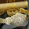 Neovisson elegancki marokowy pasek dla kobiet złoty kolor regulowany długość arabskiej biżreny biżuterii kaftan łańcuch talii Chic Crystal 240401