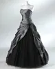 Vintage Simple Silver Grey and Black Wedding Dresses Corset Laceup Back Informal Coloured Bridal Gowns for Second Wedding8708879