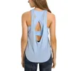 Dames Open Bank Yoga tanktops ingebouwd in beha Fitness Top Gym Wear Summer Ice Feel Shock Proof Sports Shirts 2 I 240407