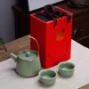 Teaware set Geyao Ruyao presentlåda Tea Set Pot Cup Chinese Cups and Saucer