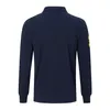 Men's Luxury Polos Brand Pony Shirt Spring and Autumn Business High end Solid Color Long sleeved Embroidered Shirt Flip Collar Men's Solid Color Casual Top