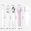 Portable Tableware With Storage Box Cutlery Dinner Set Travel Packaging Box Dinnerware Picnic Chopstick Spoon Dinnerware 2pcs