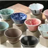 Cups Saucers Apply Color By Hand Coffee Cup With Base 1pcs Retro High Appearance Level Creative High-End Coarse Pottery Mug