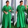 Vestidos étnicos cetim vestidos africanos para mulheres elegantes moda muçulmana abayas dashiki manto kaftan midi vestido turco África