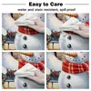 Table Cloth Christmas Snow Scene Cute Snowman Round Tablecloth Waterproof Cover For Xmas Home Family Gatherings Decorations