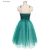 Scen Wear B24038 Girls Women Professional Ballet Tutus Customzied Green Length Romantic Tutu kjolar Ballerina Dance Costumes