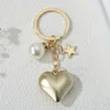 Keychains Lanyards Big Hearts Key Chains Gold Silver Love Snowflake Pearl Star Pendants for Women Girls Birthday Present Handamde Jewelry Q240403