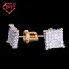 Designer sieraden Hip Hop Hot Sale vierkante vorm Moissanite Stud S925 Sterling Silver Hiphop Fashion Trendy Cool Man oorbellen