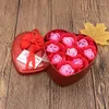 Decorative Flowers Creative Gifts Artificial Rose Soap Flower With Heart Iron Box Eternal Holiday Birthday Valentine's Day Gift