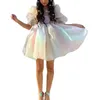 Party Dresses Women Puffy Sleeve Princess Tulle Dress Square Neck Mesh Fluffy Fairy Mini Bubble Prom