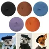 犬のアパレルかわいい革調整暖かいイヤーマフ耳マフペットキャップヘッドギアベレー帽子