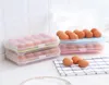 15 komórek lodówki uchwyty na jajka do przechowywania pudełko na singlelarz plastikową lodówkę spożywcze jaja do przechowywania pudełko kuchenne organizato7436868